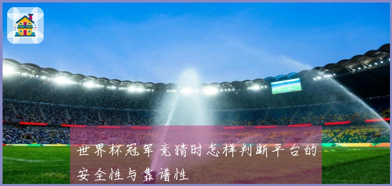 世界杯冠军竞猜时怎样判断平台的安全性与靠谱性